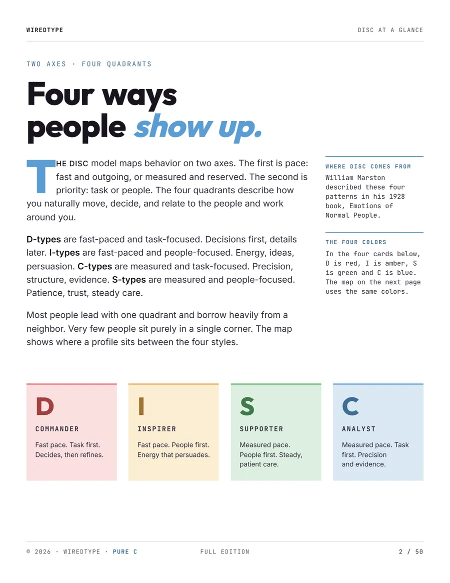 Full Profile print PDF for a C reader (Conscientiousness), page 2