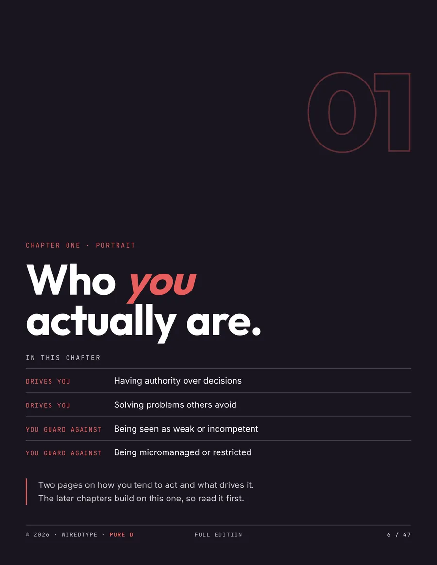 Full Profile print PDF for a D reader (Dominance), page 6