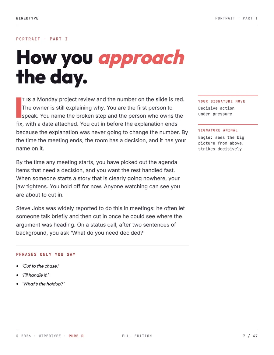 Full Profile print PDF for a D reader (Dominance), page 7