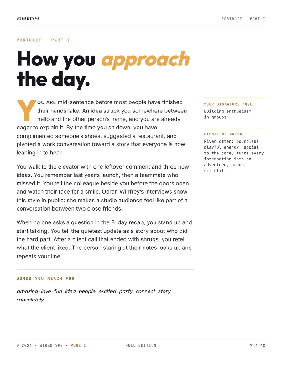 Full Profile print PDF for a I reader (Influence), page 7