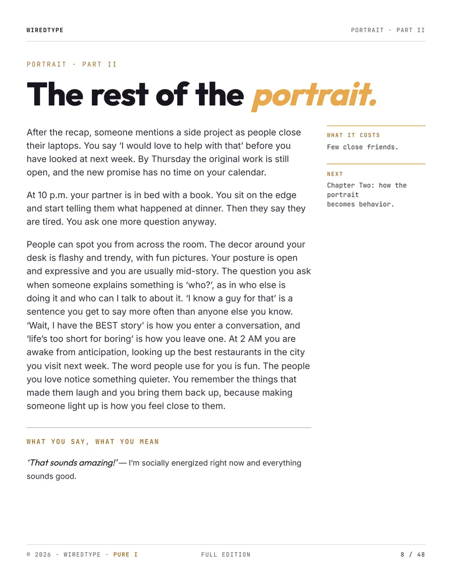 Full Profile print PDF for a I reader (Influence), page 8