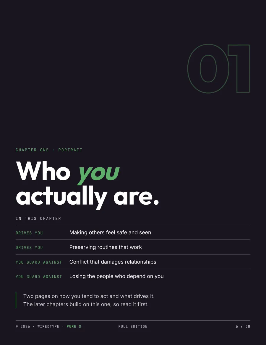 Full Profile print PDF for a S reader (Steadiness), page 6